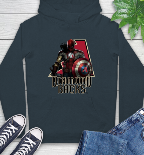 MLB Captain America Thor Spider Man Hawkeye Avengers Endgame Baseball Arizona Diamondbacks Hoodie 7