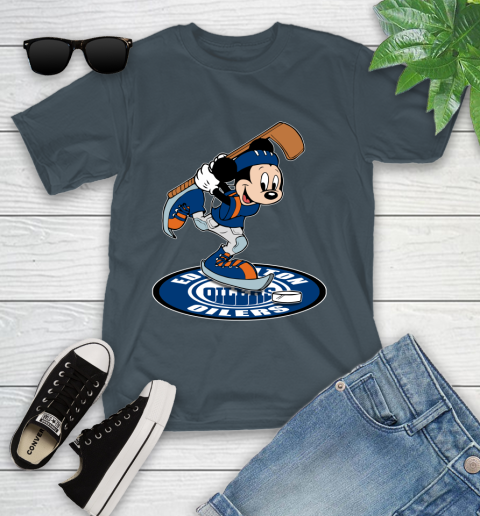 NHL Hockey Edmonton Oilers Cheerful Mickey Disney Shirt Youth T-Shirt 8