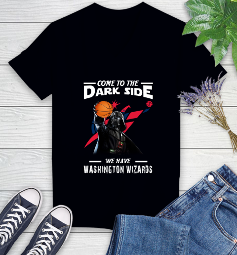 NBA Come To The Dark Side We Have Washington Wizards Star Wars Darth Vader Basketball Women's V-Neck T-Shirt