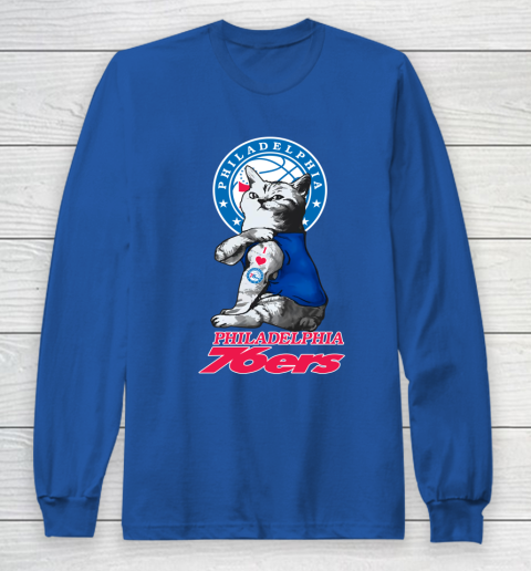 NBA Basketball My Cat Loves Philadelphia 76ers Long Sleeve T-Shirt 6