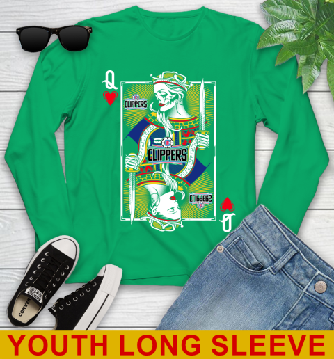 NBA Basketball LA Clippers The Queen Of Hearts Card Shirt Youth Long Sleeve 7