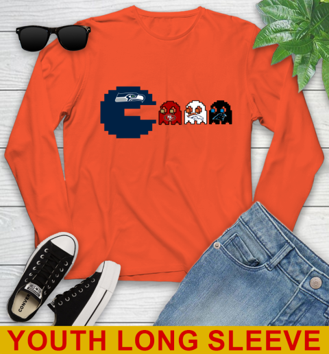 Seattle Seahawks NFL Football Pac Man Champion Youth Long Sleeve 4