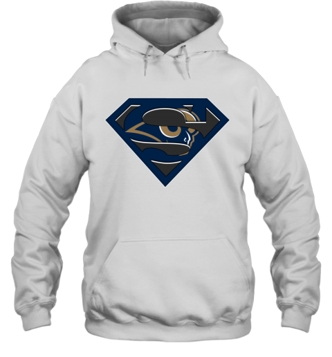 NFL Los Angeles Rams LOGO Superman xpkl nfl los angeles ramslogo superman hoodie 23 front white