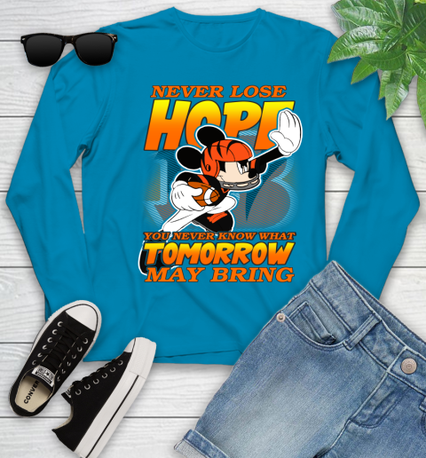 Cincinnati Bengals NFL Football Mickey Disney Never Lose Hope Youth Long Sleeve 8