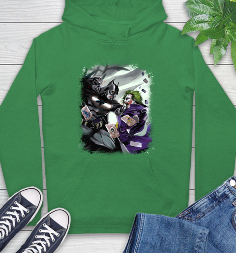 Carolina Panthers NFL Football Batman Fighting Joker DC Comics Hoodie 8