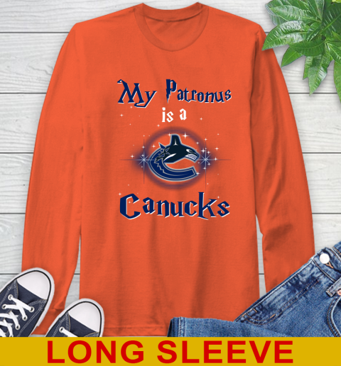 NHL Hockey Harry Potter My Patronus Is A Vancouver Canucks Long Sleeve T-Shirt 4