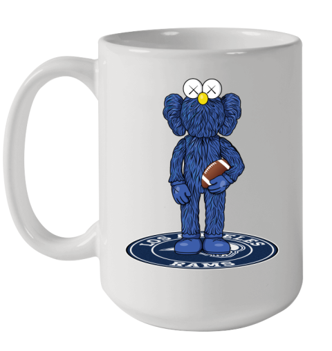 NFL Football Los Angeles Rams Kaws Bff Blue Figure Shirt Ceramic Mug 15oz