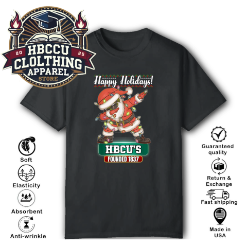 HBCU Souvenir Happy Holiday Santa Founded 1837 T-Shirt