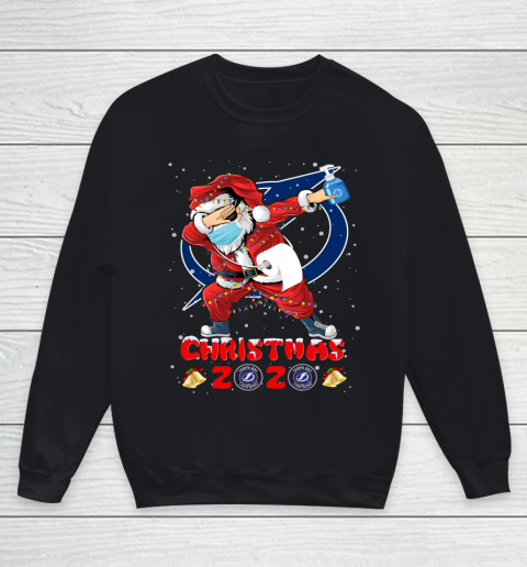 Tampa Bay Lightning Funny Santa Claus Dabbing Christmas 2020 NHL Youth Sweatshirt