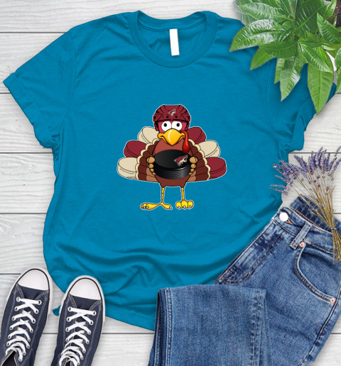 Arizona Coyotes Turkey Thanksgiving Day Women's T-Shirt 7