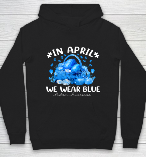 Blue Leopard Eggs Easter In April We Wear Blue Autism Kids Hoodie