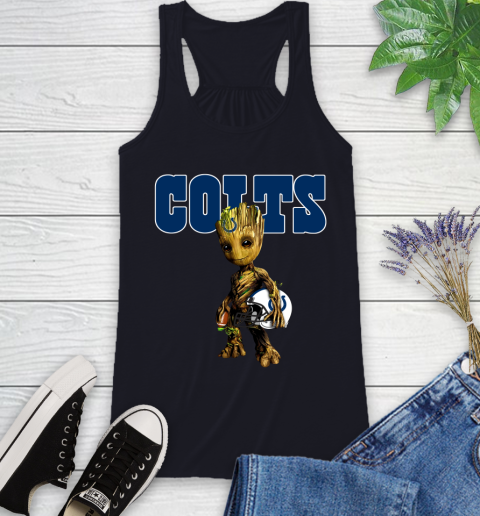 Indianapolis Colts NFL Football Groot Marvel Guardians Of The Galaxy Racerback Tank 10