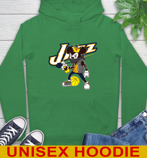 Utah Jazz NBA Basketball Mickey Peace Sign Sports Hoodie 8