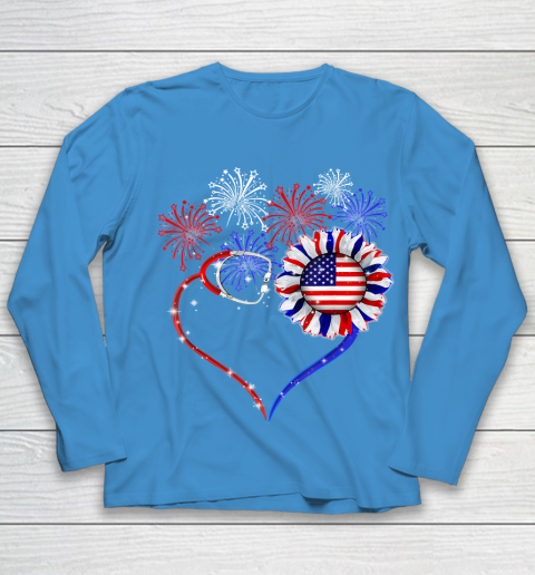 Patriotic Nurse 4th Of July American Flag Independence Day Youth Long Sleeve 5