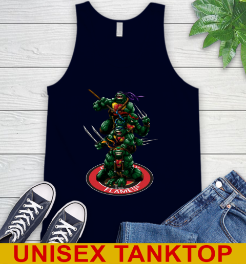 NHL Hockey Calgary Flames Teenage Mutant Ninja Turtles Shirt Tank Top - Image 4