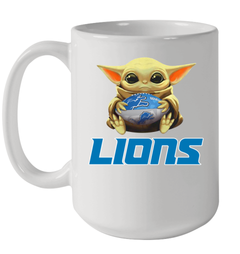NFL Football Detroit Lions Baby Yoda Star Wars Shirt Ceramic Mug 15oz