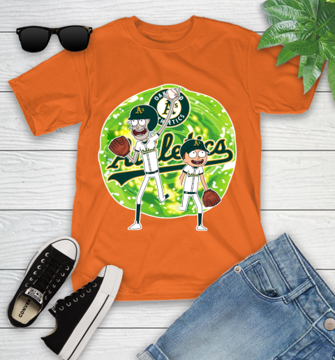 MLB Oakland Athletics Rick And Morty Baseball Sports Youth T-Shirt 7