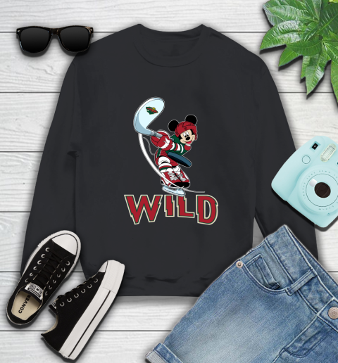 NHL Hockey Minnesota Wild Cheerful Mickey Mouse Shirt Sweatshirt