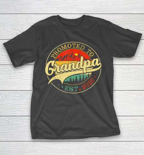 GrandFather gift shirt Mens Vintage Promoted To Grandpa 2020 Pregnancy Announcement Gift T Shirt T-Shirt