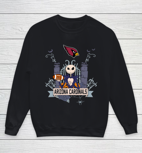 NFL Arizona Cardinals Football Jack Skellington Halloween Youth Sweatshirt