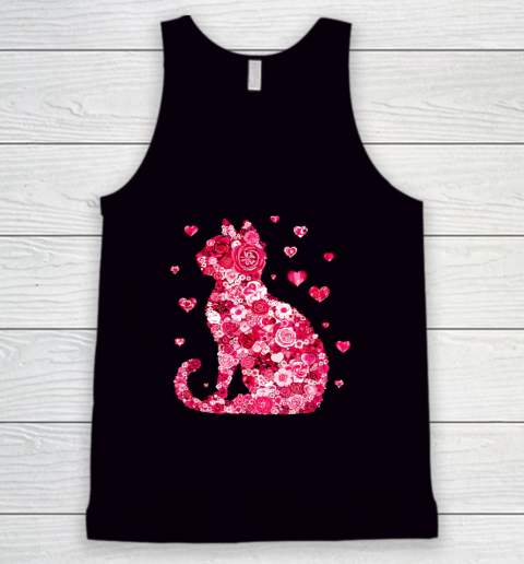 Funny Girls Cat Valentines Day Happy Meowentine's Day Tank Top