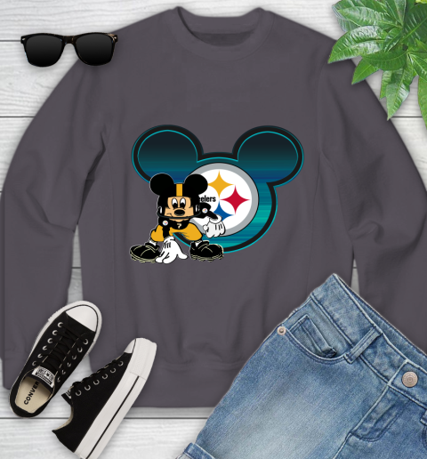 NFL Pittsburgh Steelers Mickey Mouse Disney Football T Shirt Youth Sweatshirt 6
