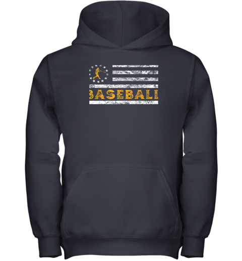 t5qv baseball lovers vintage american betsy ross flag softball youth hoodie 43 front navy