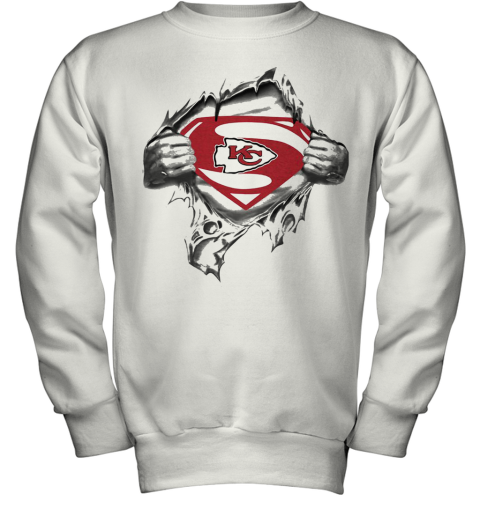 Blood Insides Superman Kansas City Chiefs Youth Sweatshirt
