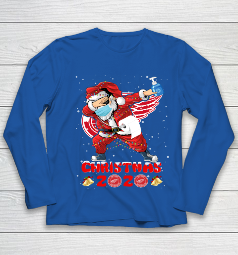 Detroit Red Wings Funny Santa Claus Dabbing Christmas 2020 NHL Youth Long Sleeve 7
