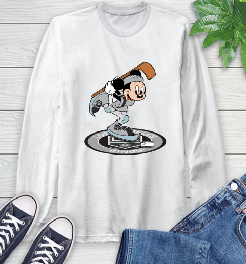 NHL Hockey Los Angeles Kings Cheerful Mickey Disney Shirt Long Sleeve T-Shirt 2