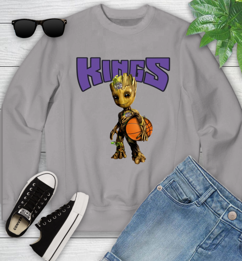 Sacramento Kings NBA Basketball Groot Marvel Guardians Of The Galaxy Youth Sweatshirt 4