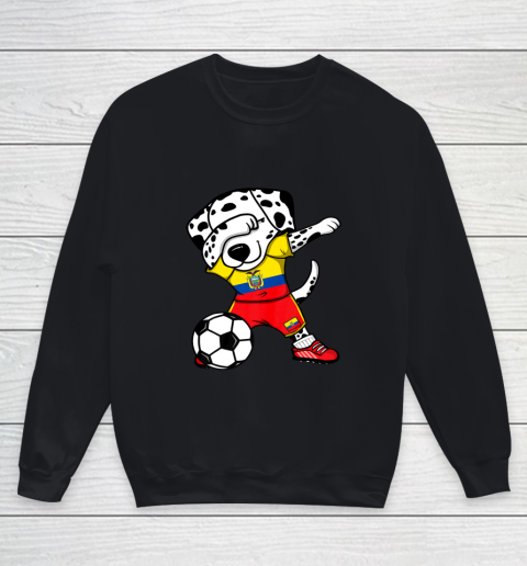 Dabbing Dalmatian Ecuador Soccer Fans Jersey Football Lovers Youth Sweatshirt