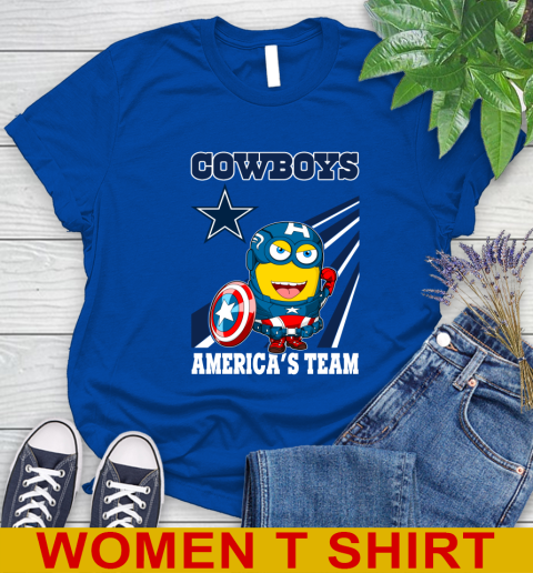 NFL Football Dallas Cowboys Captain America Marvel Avengers Minion Shirt Women's T-Shirt 10