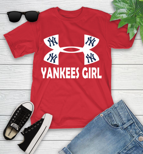 MLB New York Yankees Girl Under Armour Baseball Sports Youth T-Shirt 13