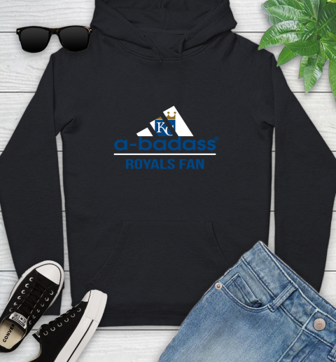 MLB A Badass Kansas City Royals Fan Adidas Baseball Sports Youth Hoodie