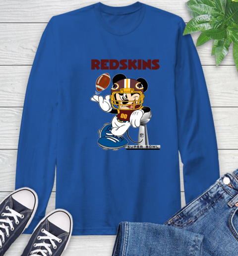 NFL Washington Redskins Mickey Mouse Disney Super Bowl Football T Shirt Long Sleeve T-Shirt 9