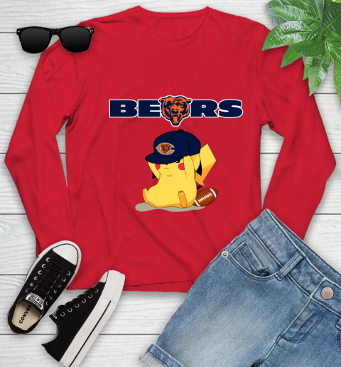 NFL Pikachu Football Sports Chicago Bears Youth Long Sleeve 11