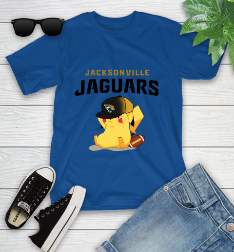NFL Pikachu Football Sports Jacksonville Jaguars Youth T-Shirt 9
