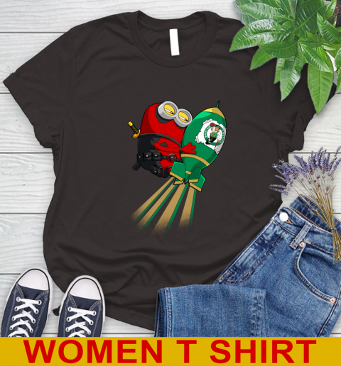 NBA Basketball Boston Celtics Deadpool Minion Marvel Shirt Women's T-Shirt 9