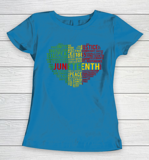 Juneteenth Heart Black History Afro American African Freedom Women's T-Shirt 6