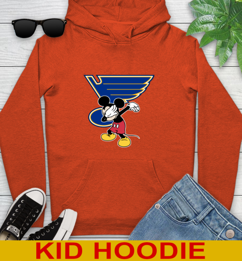 St.Louis Blues NHL Hockey Dabbing Mickey Disney Sports Youth Hoodie 5