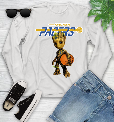 Indiana Pacers NBA Basketball Groot Marvel Guardians Of The Galaxy Youth Long Sleeve