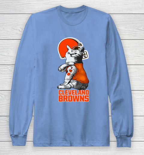 NFL Football My Cat Loves Cleveland Browns Long Sleeve T-Shirt 16