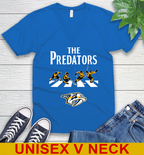 NHL Hockey Nashville Predators The Beatles Rock Band Shirt V-Neck T-Shirt 5