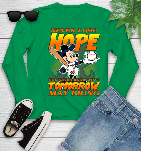 Atlanta Braves MLB Baseball Mickey Disney Never Lose Hope Youth Long Sleeve 7