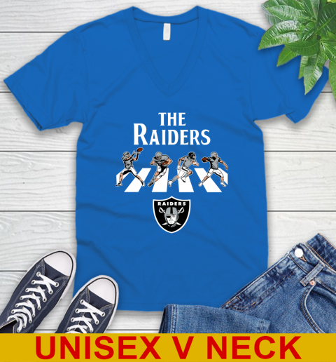 NFL Football Oakland Raiders The Beatles Rock Band Shirt V-Neck T-Shirt 5