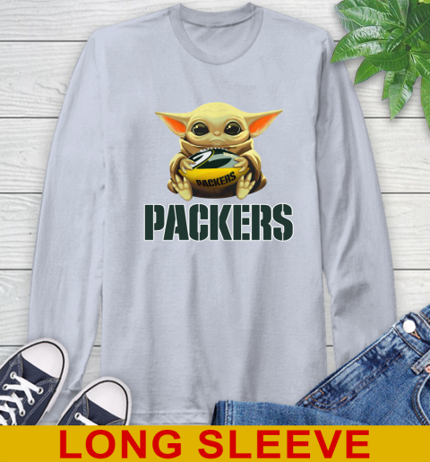 NFL Football Green Bay Packers Baby Yoda Star Wars Shirt Long Sleeve T-Shirt 6