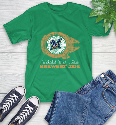 MLB Come To The Milwaukee Brewers Side Star Wars Baseball Sports T-Shirt 7