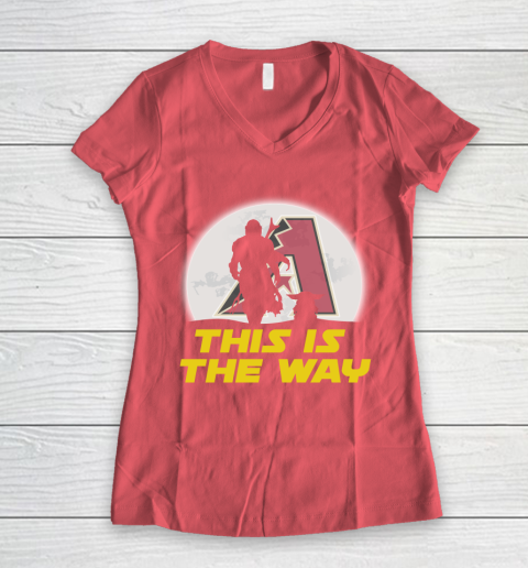 Arizona Diamondbacks MLB Baseball Star Wars Yoda And Mandalorian This Is The Way Women's V-Neck T-Shirt 4