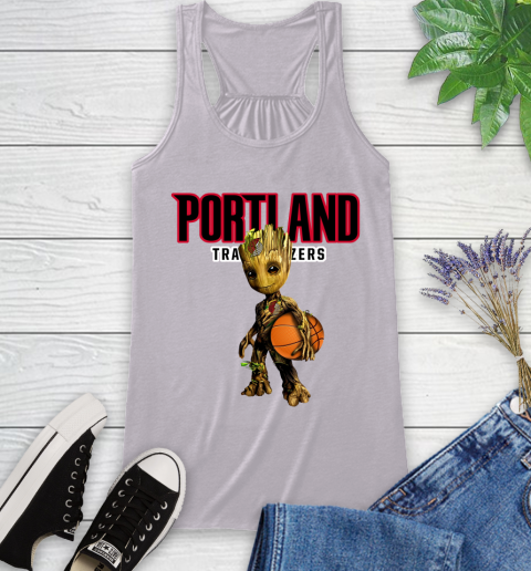 Portland Trail Blazers NBA Basketball Groot Marvel Guardians Of The Galaxy Racerback Tank 5